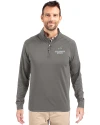 Colorado State Rams Cutter & Buck Adapt Eco Knit Stretch Recycled Mens Quarter Zip Pullover Elemental Grey Front Thumbnail Image