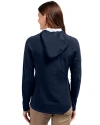 New York Giants Cutter & Buck Adapt Eco Knit Hybrid Recycled Womens Full Zip Jacket Navy Blue Back Thumbnail Image