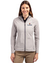 Illinois Fighting Illini Cutter & Buck Adapt Eco Knit Hybrid Recycled Womens Full Zip Jacket Polished Medium Gray Front Thumbnail Image