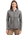 Philadelphia Eagles Cutter & Buck Adapt Eco Knit Hybrid Recycled Womens Full Zip Jacket Elemental Grey Front Thumbnail Image