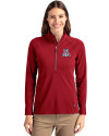Arizona Wildcats Cutter & Buck Adapt Eco Knit Stretch Recycled Womens Half Zip Pullover Cardinal Red Front Thumbnail Image