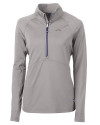Los Angeles Chargers Cutter & Buck Adapt Eco Knit Stretch Recycled Womens Half Zip Pullover Polished Medium Gray Mannequin Thumbnail Image