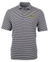 North Carolina A&T Aggies Cutter & Buck Virtue Eco Pique Stripe Recycled Mens Polo Black Mannequin Thumbnail Image