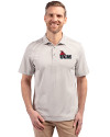 Central Missouri Mules Cutter & Buck Virtue Eco Pique Stripe Recycled Mens Polo Polished Medium Gray Front Thumbnail Image