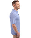 Kansas Jayhawks Cutter & Buck Virtue Eco Pique Stripe Recycled Mens Polo Chelan Blue Side Thumbnail Image