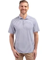 Kansas State Wildcats Cutter & Buck Virtue Eco Pique Stripe Recycled Mens Polo Hyacinth Front Thumbnail Image