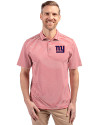 New York Giants Cutter & Buck Virtue Eco Pique Stripe Recycled Mens Polo Cardinal Red Front Thumbnail Image