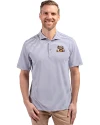 LSU Tigers Cutter & Buck Virtue Eco Pique Stripe Recycled Mens Polo Hyacinth Front Thumbnail Image