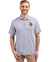 Minnesota Vikings Cutter & Buck Virtue Eco Pique Stripe Recycled Mens Polo Hyacinth Front Thumbnail Image