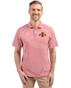 Iowa State Cyclones Cutter & Buck Virtue Eco Pique Stripe Recycled Mens Polo Cardinal Red Front Thumbnail Image