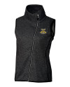 North Carolina A&T Aggies Cutter & Buck Mainsail Sweater Knit Womens Asymmetrical Vest Charcoal Heather Mannequin Thumbnail Image