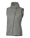 View image 7: North Carolina A&T Aggies Cutter & Buck Mainsail Sweater-Knit Womens Full Zip Asymmetrical Vest Polished Heather Mannequin