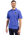 Creighton Bluejays Cutter & Buck Virtue Eco Pique Tile Print Recycled Mens Polo Chelan Blue Front Thumbnail Image