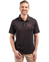 Lamar Cardinals Cutter & Buck Virtue Eco Pique Tile Print Recycled Mens Polo Black Front Thumbnail Image