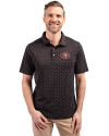 San Francisco 49ers Cutter & Buck Virtue Eco Pique Tile Print Recycled Mens Polo Black Front Thumbnail Image