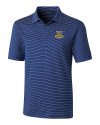 North Carolina A&T Aggies Cutter & Buck Forge Pencil Stripe Stretch Mens Polo Tour Blue Mannequin Thumbnail Image