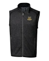 North Carolina A&T Aggies Cutter & Buck Mainsail Sweater-Knit Mens Big and Tall Full Zip Vest Charcoal Heather Mannequin Thumbnail Image
