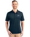 Jackson State Tigers Cutter & Buck Prospect Eco Textured Stretch Recycled Mens Short Sleeve Polo Navy Blue Front Thumbnail Image