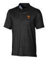 Tennessee Volunteers Cutter & Buck Pike Micro Floral Print Stretch Mens Polo Black Mannequin Thumbnail Image