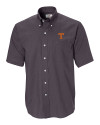 Tennessee Volunteers Cutter & Buck Epic Easy Care Nailshead Mens Short Sleeve Dress Shirt Black Mannequin Thumbnail Image