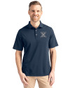 Xavier Musketeers Cutter & Buck Virtue Eco Pique Recycled Mens Big and Tall Polo Navy Blue Front Thumbnail Image