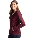 Virginia Tech Hokies Cutter & Buck Adapt Eco Knit Hybrid Recycled Womens Full Zip Jacket Bordeaux Side Thumbnail Image