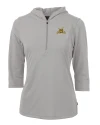 North Carolina A&T Aggies Cutter & Buck Virtue Eco Pique Recycled Half Zip Pullover Womens Hoodie Polished Medium Gray Mannequin Thumbnail Image
