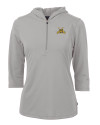 North Carolina A&T Aggies Cutter & Buck Virtue Eco Pique Recycled Half Zip Pullover Womens Hoodie Polished Medium Gray Mannequin Thumbnail Image