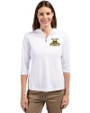 North Carolina A&T Aggies Cutter & Buck Virtue Eco Pique Recycled Half Zip Pullover Womens Hoodie White Front Thumbnail Image