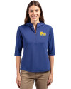 Pitt Panthers Cutter & Buck Virtue Eco Pique Recycled Half Zip Pullover Womens Hoodie Tour Blue Front Thumbnail Image