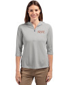 UOP Tigers Cutter & Buck Virtue Eco Pique Recycled Half Zip Pullover Womens Hoodie Polished Medium Gray Front Thumbnail Image
