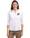 Utah Utes Cutter & Buck Virtue Eco Pique Recycled Half Zip Pullover Womens Hoodie White Front Thumbnail Image