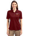 Virginia Tech Hokies Cutter & Buck Virtue Eco Pique Recycled Womens Polo Bordeaux Front Thumbnail Image