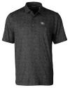 North Carolina Central Eagles Cutter & Buck Pike Constellation Print Stretch Mens Polo Black Mannequin Thumbnail Image