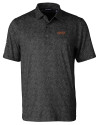 UOP Tigers Cutter & Buck Pike Constellation Print Stretch Mens Polo Black Mannequin Thumbnail Image