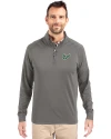 South Florida Bulls Cutter & Buck Adapt Eco Knit Stretch Recycled Mens Quarter Zip Pullover Elemental Grey Front Thumbnail Image