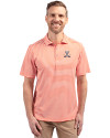 Virginia Cavaliers Cutter & Buck Virtue Eco Pique Stripe Recycled Mens Polo College Orange Front Thumbnail Image
