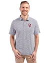 St Johns Red Storm Cutter & Buck Virtue Eco Pique Botanical Print Recycled Mens Polo Navy Blue Front Thumbnail Image