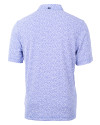 North Carolina A&T Aggies Cutter & Buck Virtue Eco Pique Botanical Print Recycled Mens Polo Chelan Blue Mannequin Back Thumbnail Image