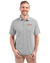 UOP Tigers Cutter & Buck Virtue Eco Pique Botanical Print Recycled Mens Polo Black Front Thumbnail Image
