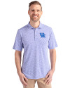 Kentucky Wildcats Cutter & Buck Virtue Eco Pique Botanical Print Recycled Mens Polo Chelan Blue Front Thumbnail Image