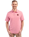 Rutgers Scarlet Knights Cutter & Buck Virtue Eco Pique Botanical Print Recycled Mens Polo Red Front Thumbnail Image