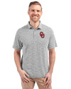 Oklahoma Sooners  Cutter & Buck Virtue Eco Pique Botanical Print Recycled Mens Polo Black Front Thumbnail Image