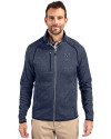 Villanova Wildcats Cutter & Buck Mainsail Sweater-Knit Mens Full Zip Jacket Liberty Navy Heather Front Thumbnail Image