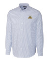 North Carolina A&T Aggies Cutter & Buck Stretch Oxford Stripe Mens Big and Tall Long Sleeve Dress Shirt French Blue Mannequin Thumbnail Image