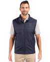 Villanova Wildcats Cutter & Buck Stealth Hybrid Quilted Mens Windbreaker Vest Liberty Navy Front Thumbnail Image