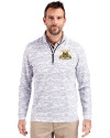 North Carolina A&T Aggies Cutter & Buck Traverse Stretch Eco Camo Print Quarter Zip Mens Pullover Charcoal Front Thumbnail Image