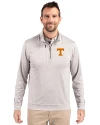 Tennessee Volunteers Cutter & Buck Stealth Heathered Quarter Zip Mens Pullover Polished Medium Gray Front Thumbnail Image