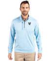 Villanova Wildcats Cutter & Buck Stealth Heathered Quarter Zip Mens Pullover Atlas Light Blue Front Thumbnail Image