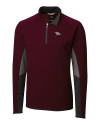 North Carolina Central Eagles Cutter & Buck Traverse Colorblock Stretch Quarter Zip Mens Pullover Bordeaux Mannequin Thumbnail Image